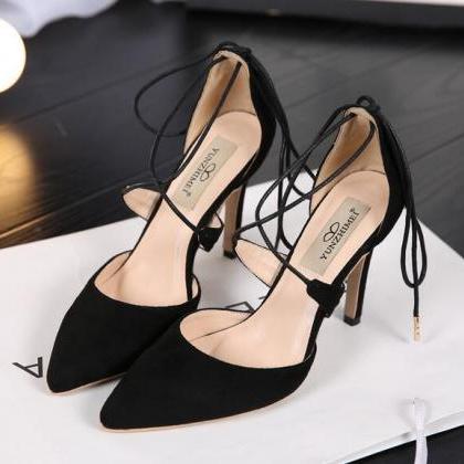 lace up heels pointed toe