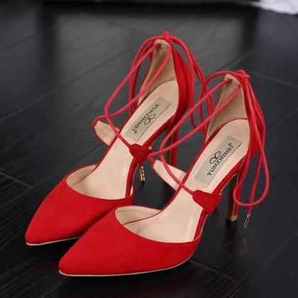 lace up heels pointed toe