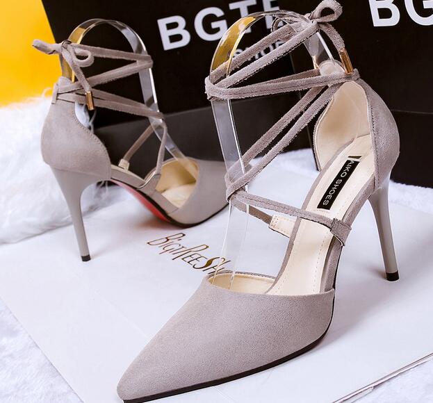 pointed toe lace up heels