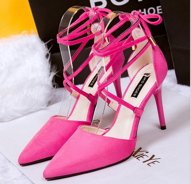 lace up suede heels
