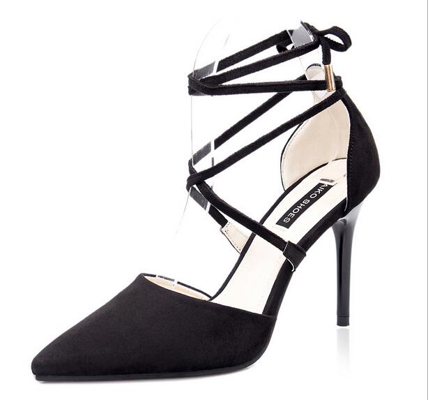 pointed toe lace up heels